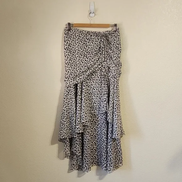 VERONICA BEARD SEVILLA RUFFLE SKIRT BLACK WHITE 4 - Picture 4 of 10